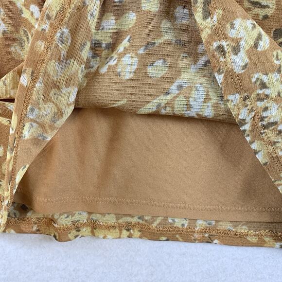 Womens Y2K Sheer Mesh Babydoll Top Sz M Earthy Balloon Long Sleeve Cottage - Picture 6 of 16